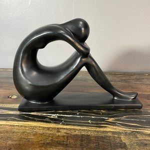 Woman figurine heavy stone piece - likely soapstone